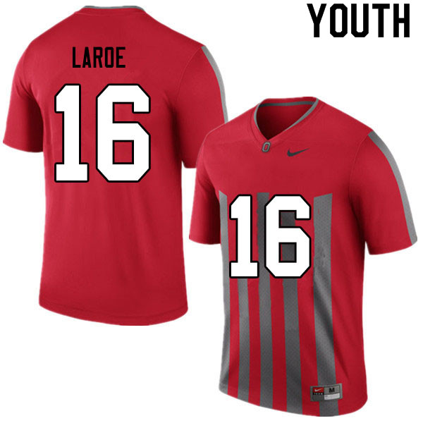 Youth #16 Jagger LaRoe Ohio State Buckeyes College Football Jerseys Sale-Retro